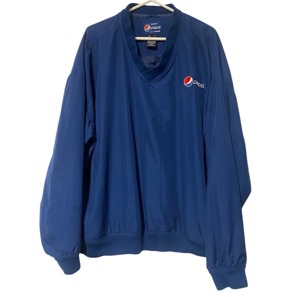 Pepsi Men’s Workwear Windbreaker Pullover Jacket Size XL Navy Blue